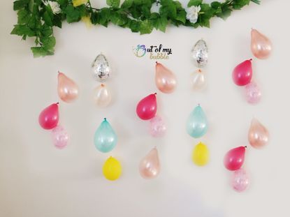 Picture of Rose Gold Balloon Banner Raindrop Garland Fuchsia