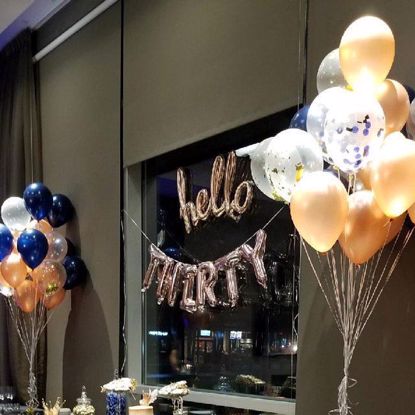 Picture of Rose Gold Balloons Gold Metallic Confetti