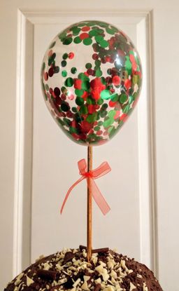 Picture of Christmas Balloon Confetti Cake Topper