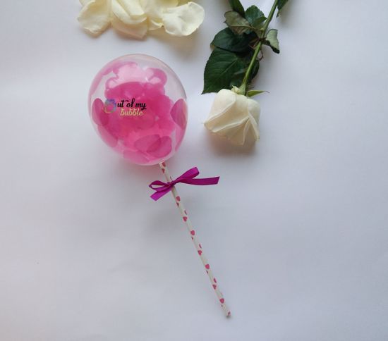 Picture of Balloon Confetti Cake Topper Fuchsia Hearts