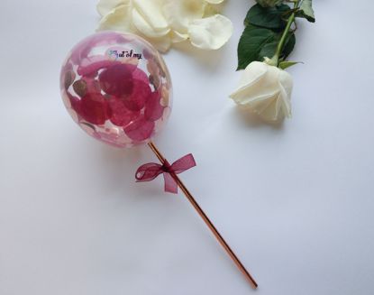 Picture of Balloon Confetti Cake Topper Burgundy Rose Gold Hearts