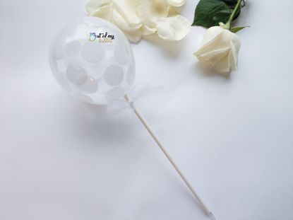Picture of Balloon Confetti Cake Topper White
