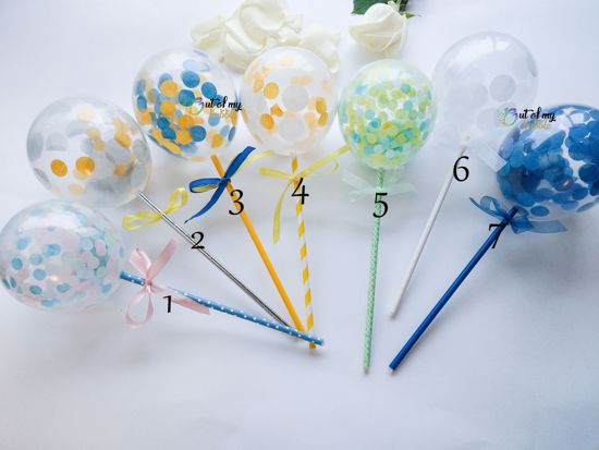 Picture of Cake Topper  Balloon Confetti Designs Blue