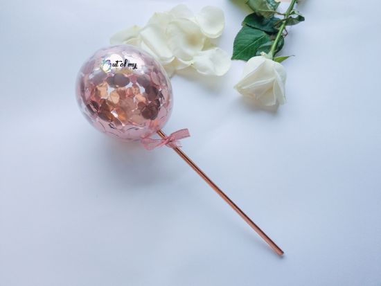Picture of Cake topper Balloon Confetti Rose Gold Hearts
