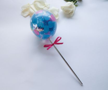 Picture of Cake topper Balloon Confetti Turquoise Hot Pink