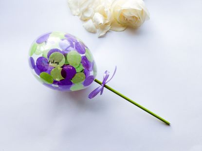 Picture of Cake topper Balloon Confetti Royal Purple Green
