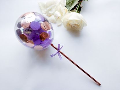 Picture of Cake topper Balloon Confetti Royal Purple Rose Gold