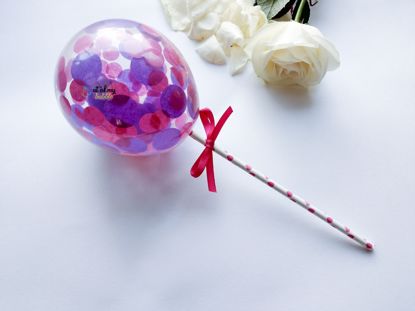 Picture of Cake topper Balloon Confetti Royal Purple Hot Pink