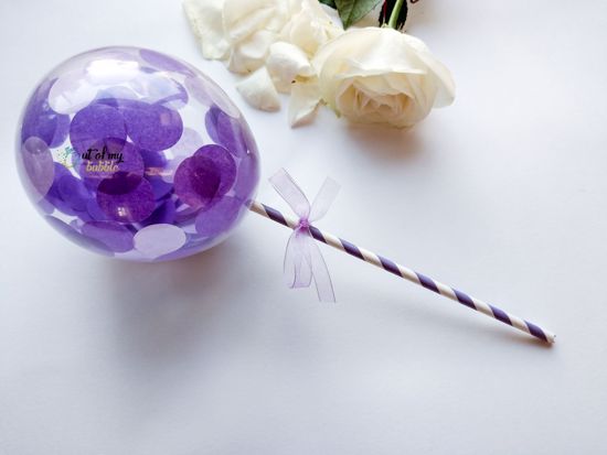 Picture of Cake topper Balloon Confetti Royal Purple Lilac