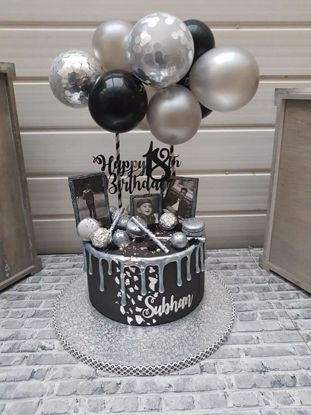 Picture of Balloon Cake Topper Mini Garland Silver