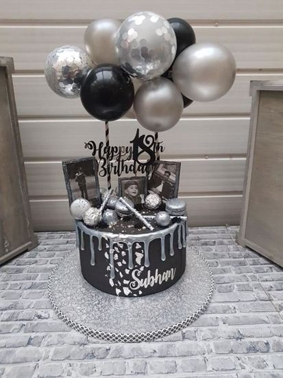 Picture of Balloon Cake Topper Mini Garland Silver