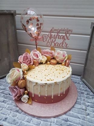 Picture of Cake topper Balloon Confetti Rose Gold Hearts
