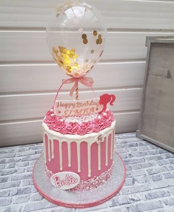 Picture of Balloon Cake Topper Confetti Gold Pink