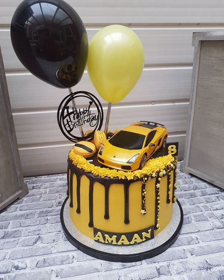 Picture of Balloon Cake Topper Yellow Black