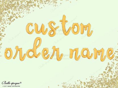Picture of Cursive Gold Foil Balloon Letters Alphabet Name Custom Script
