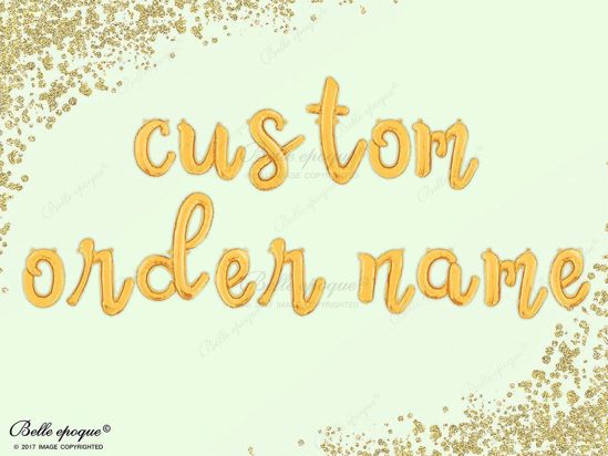 Picture of Cursive Gold Foil Balloon Letters Alphabet Name Custom Script