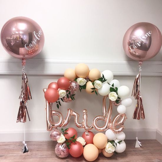 Picture of Rose Gold Balloon Script Bride
