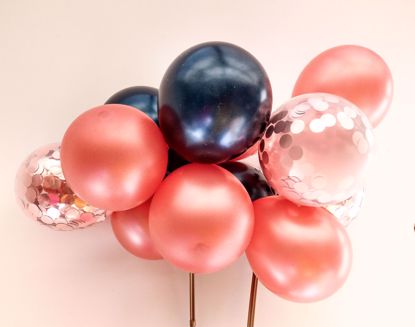 Picture of Balloon Cake Topper Mini Garland Rose Gold Navy