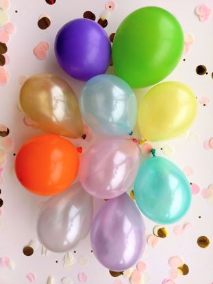 Picture of 5" PASTEL LATEX MINI BALLOONS PURPLE GOLD