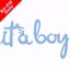 Picture of Its a Boy Blue Balloon Script Cursive Garland