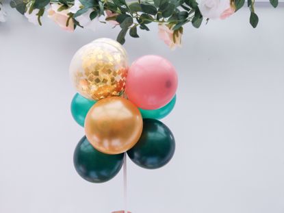 Picture of Balloon Cake Topper Mini Garland Green Gold Confetti Rosewood