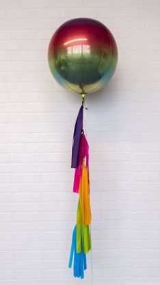 Picture of 16" Ombre Rainbow Balloon with tassels - fiesta cinco de mayo