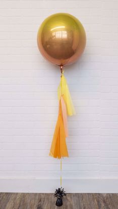 Picture of 16" Ombre Yellow Orange Balloon with tassels