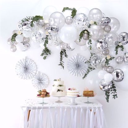 Picture of Silver Balloon Garland Arch - 70 Balloons