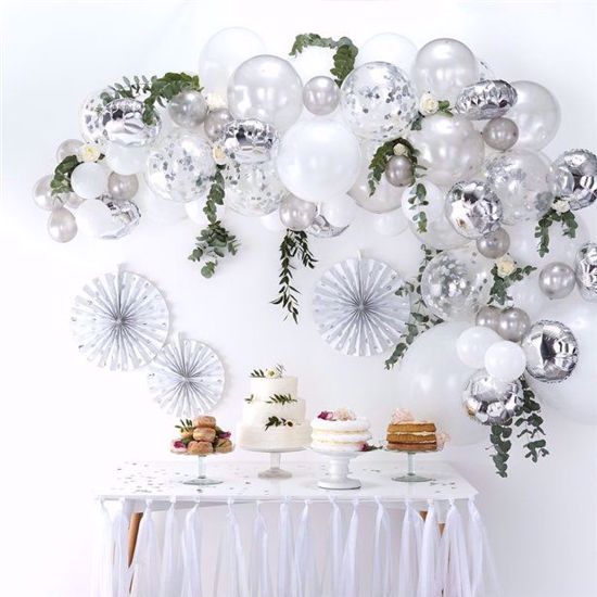 Picture of Silver Balloon Garland Arch - 70 Balloons