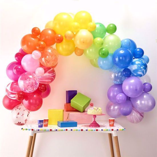 Picture of Rainbow Balloon Garland Arch - 85  Balloons