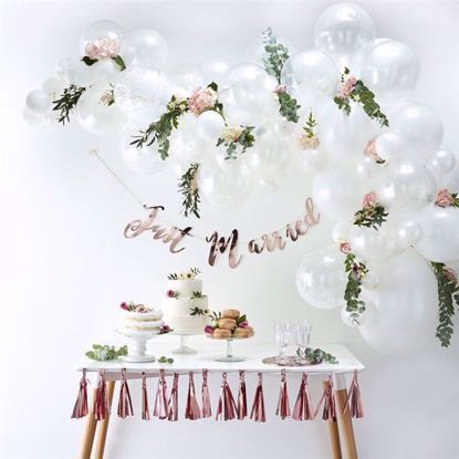 Picture of White Balloon Garland Arch - 70 Balloons