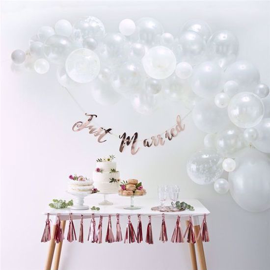 Picture of White Balloon Garland Arch - 70 Balloons