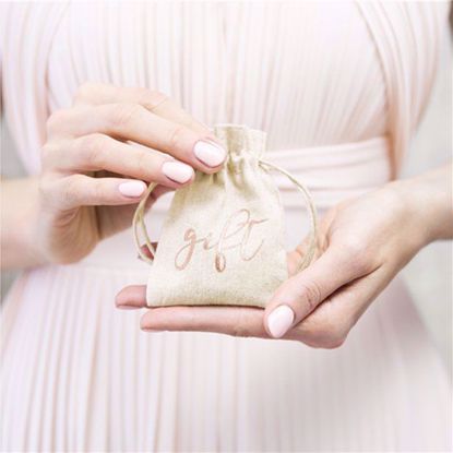 Picture of Rose Gold Cotton Gift Pouches