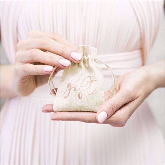 Picture of Rose Gold Cotton Gift Pouches