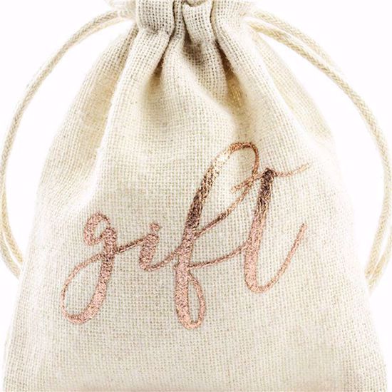 Picture of Rose Gold Cotton Gift Pouches