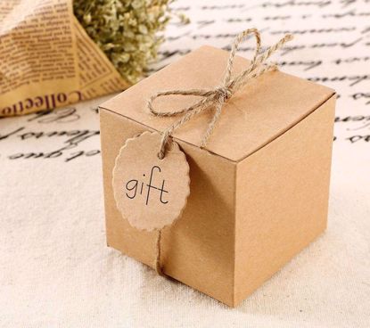 Picture of Kraft Square Favor Box Rustic Wedding