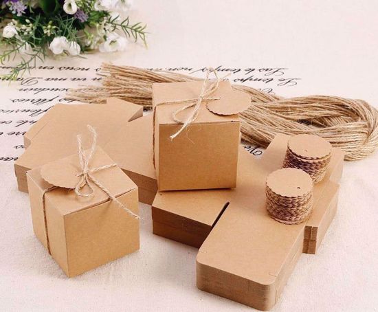 Picture of Kraft Square Favor Box Rustic Wedding