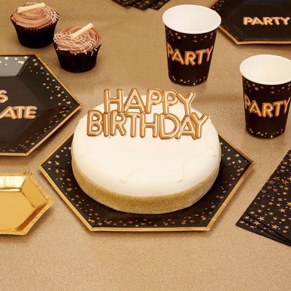 Picture of Happy Birthday Gold Cake Topper Card