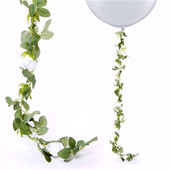 Picture of WHITE ROSE GARLAND FLOWER TAIL