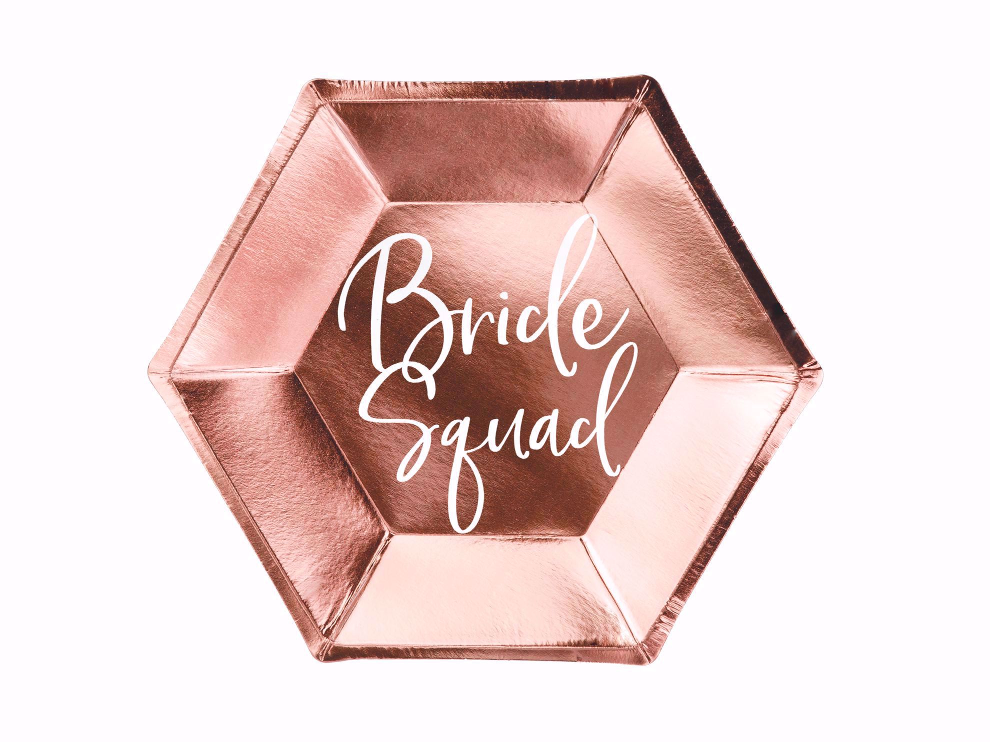 Outofmybubble Rose Gold Plates Bride Squad