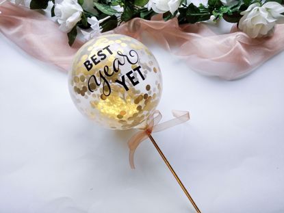 Picture of Balloon Cake Topper Confetti Best Year Yet