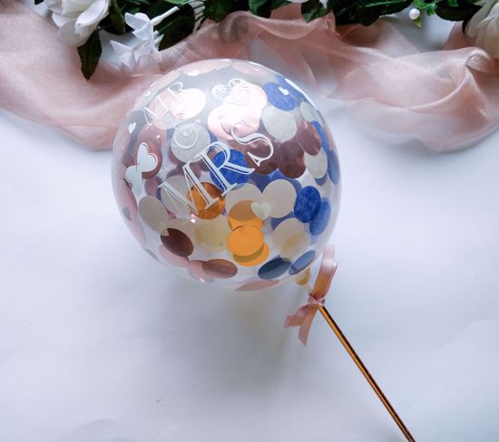 Picture of Balloon Cake Topper Confetti Mr Mrs