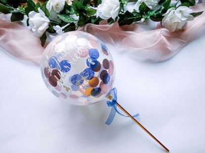 Picture of Balloon Cake Topper Confetti Just Married