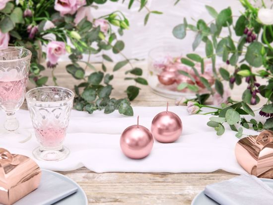 Picture of Rose Gold Candles Sphere 8 cm