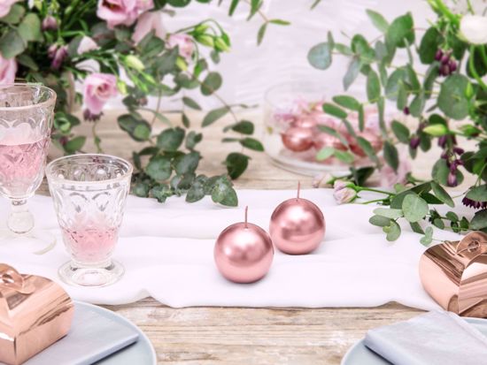 Picture of Rose Gold Candles Sphere 6 cm