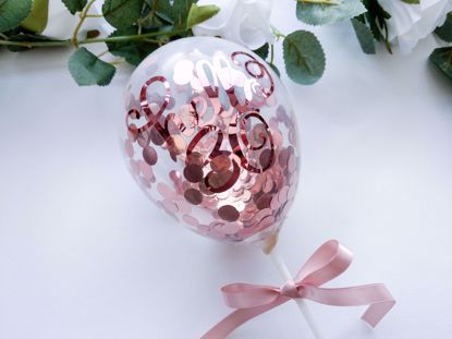 Picture of Rose Gold Cake Topper Balloons Hello 30