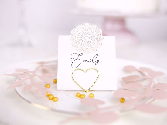 Picture of GOLD PLACE CARD HOLDER WEDDING DECORATIONS - HEARTS