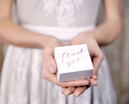 Picture of Rose Gold Thank You Favor Box
