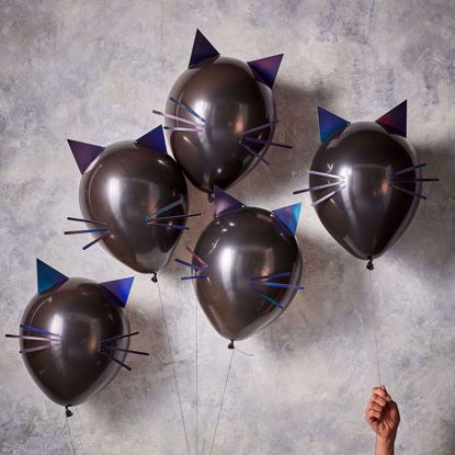 Picture of CAT HALLOWEEN PARTY BALLOONS - LET'S GET BATTY
