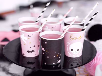 Picture of 6 Paper cups Boo!, mix, Halloween Table Decorations